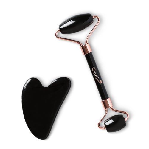 Biostile Revitalizing Duo Gua Sha Jade masažni kamen i valjak za masažu