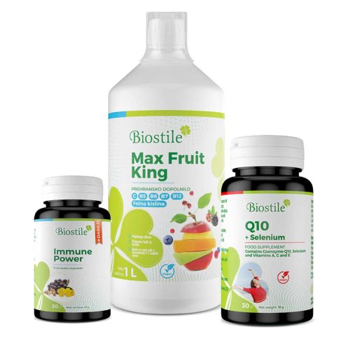 Biostile Koencim Q10 + Max Fruit King + Poklon Immune Power