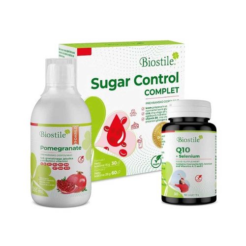 Biostile Sugar Control + Q10 Selen + Poklon Pomegranate ( Sok od Nara ) 300ml prema Formuli DR Majića
