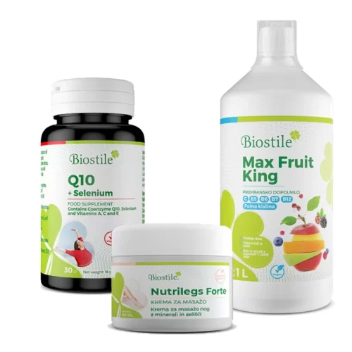 Biostile Koencim Q10 + Selen + Max Fruit King + Poklon Nutrilegs Forte 50 ml