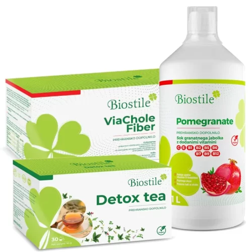 Biostile Viachole, Pomegranate i Poklon Detox Tea
